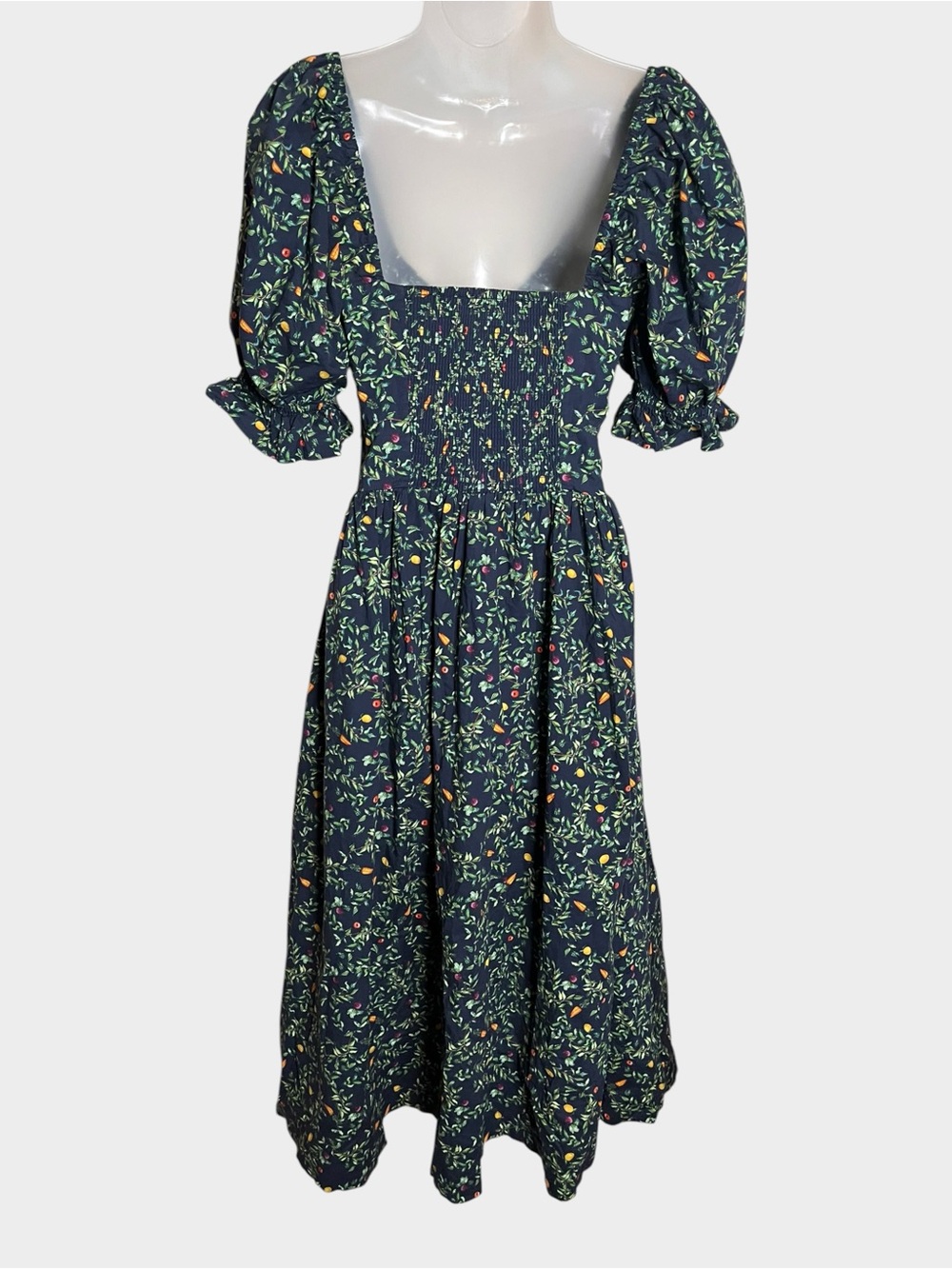 HILL HOUSE HOME Ophelia Midnight Garden Midi Dress XS - Picture 4 of 7
